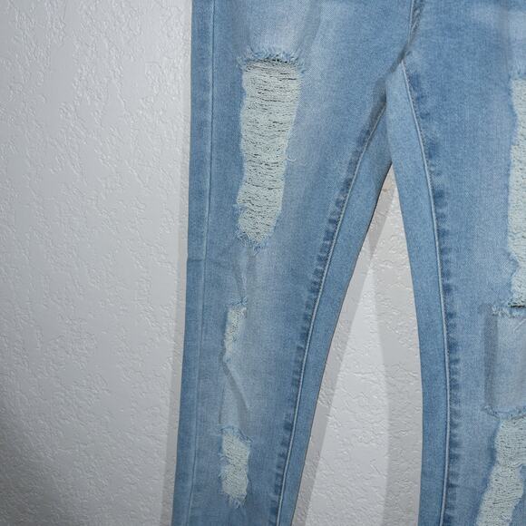 William Rast Blue Distressed Sculpting Ultra High Rise Jeans 27 - Picture 2 of 10